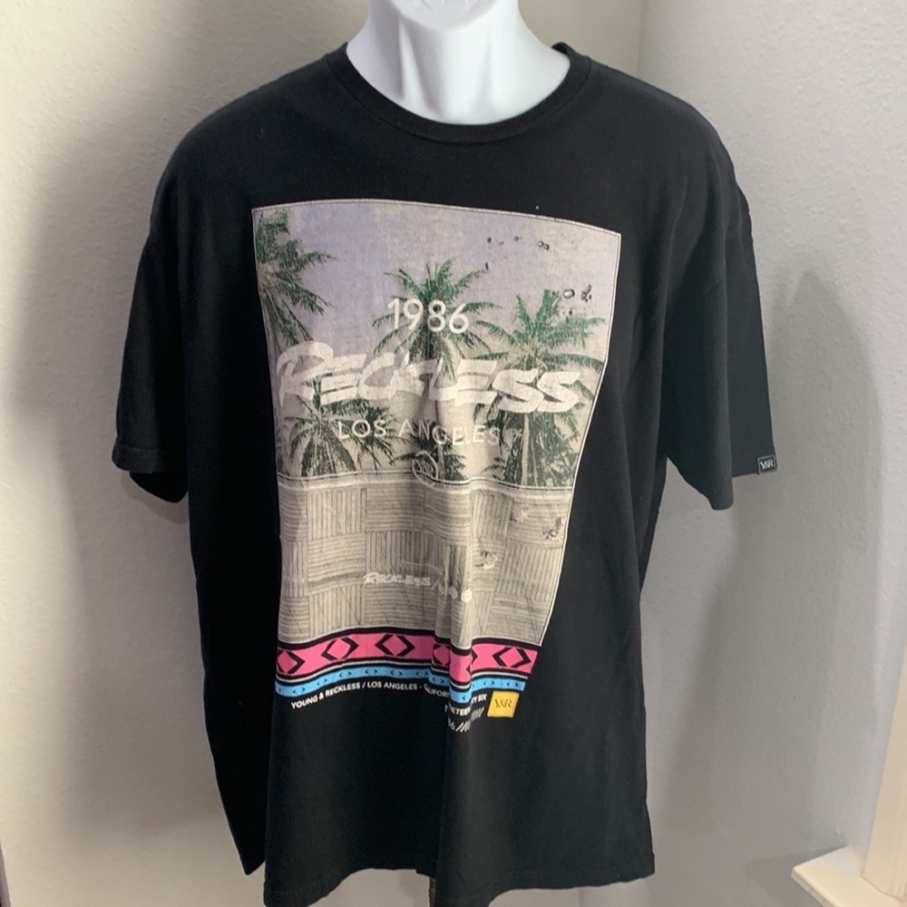Young & Reckless Men's Los Angeles Reckless Graphic T-Shirt - Black 1986 XL